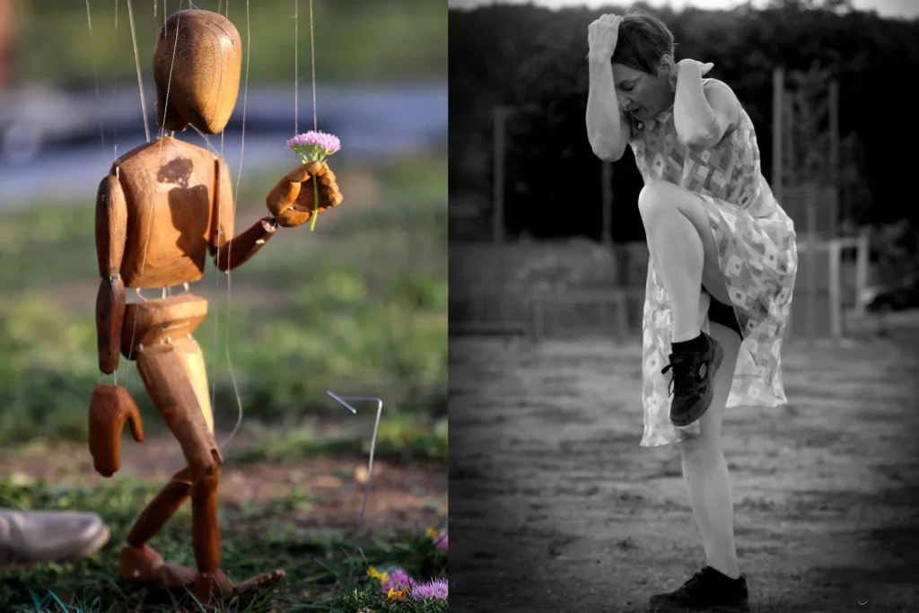 Virginie Foucaud & marionnette en bois